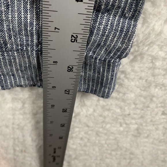 Talbots Pants Women's 8 White Blue‎ Striped Wide Leg Drawstring 100% Linen 7808 - Picture 4 of 8